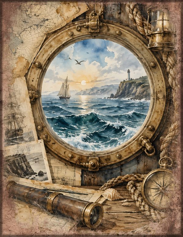 Pirate Ship Junk Journal Kit: Digital Scrapbook Paper - Pirates and Privateers - Commercial Use — image 16