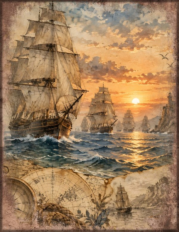 Pirate Ship Junk Journal Kit: Digital Scrapbook Paper - Pirates and Privateers - Commercial Use — image 20