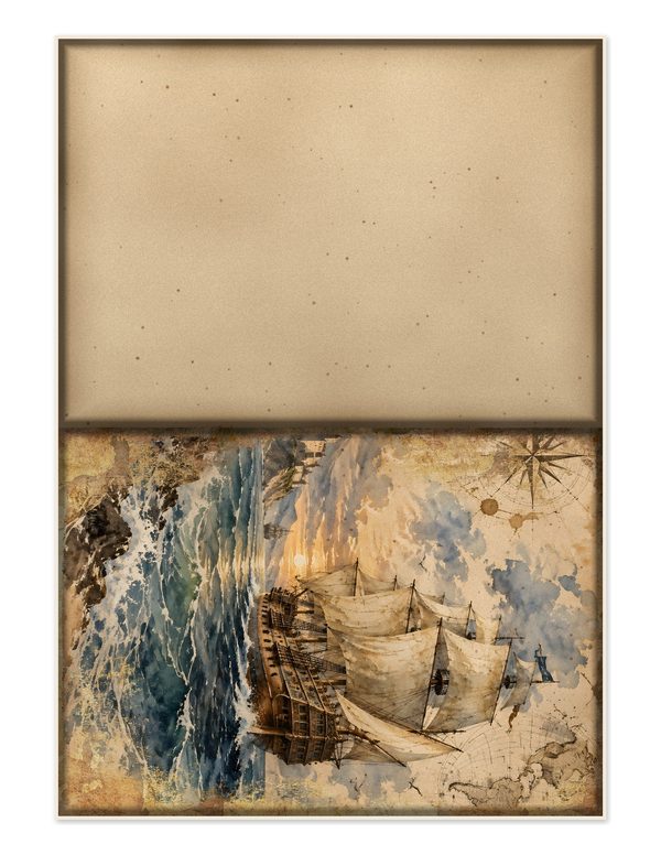 Pirate Ship Junk Journal Kit: Digital Scrapbook Paper - Pirates and Privateers - Commercial Use — image 21