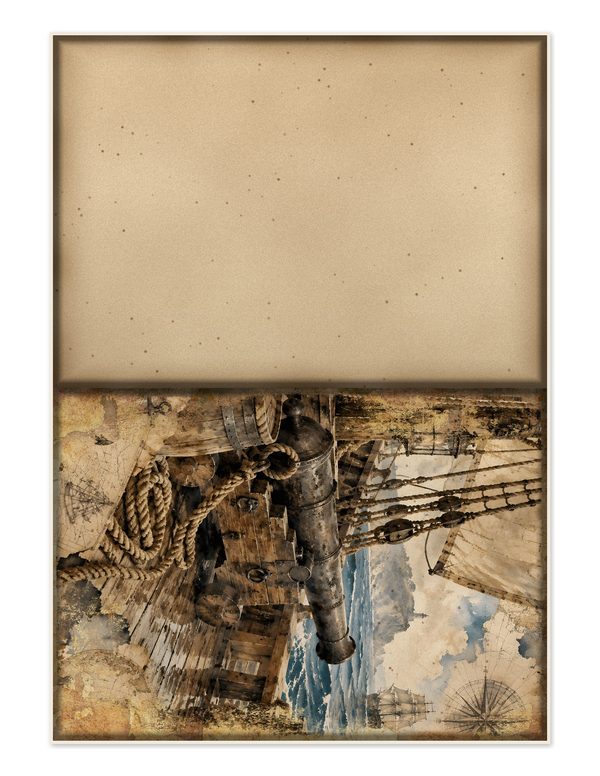 Pirate Ship Junk Journal Kit: Digital Scrapbook Paper - Pirates and Privateers - Commercial Use — image 23