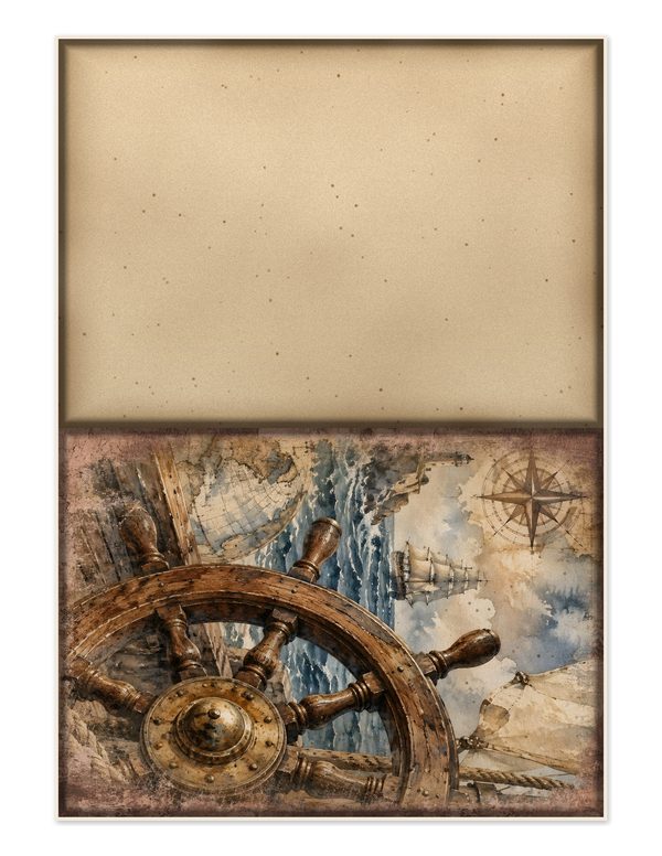 Pirate Ship Junk Journal Kit: Digital Scrapbook Paper - Pirates and Privateers - Commercial Use — image 24