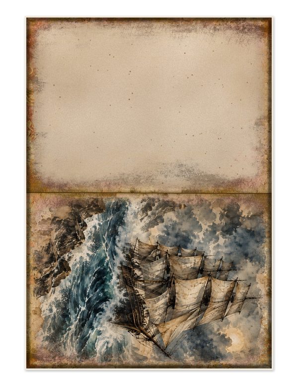 Pirate Ship Junk Journal Kit: Digital Scrapbook Paper - Pirates and Privateers - Commercial Use — image 27