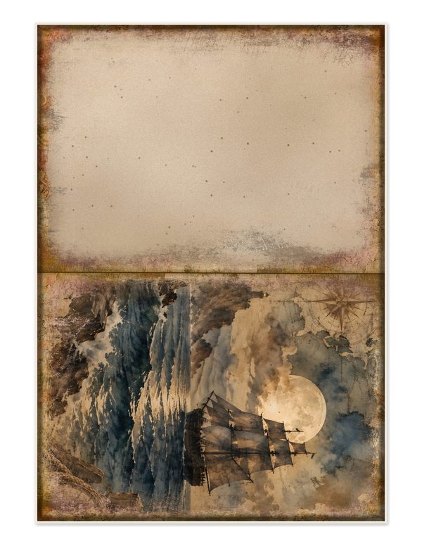 Pirate Ship Junk Journal Kit: Digital Scrapbook Paper - Pirates and Privateers - Commercial Use — image 29