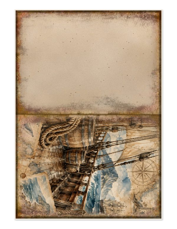 Pirate Ship Junk Journal Kit: Digital Scrapbook Paper - Pirates and Privateers - Commercial Use — image 30
