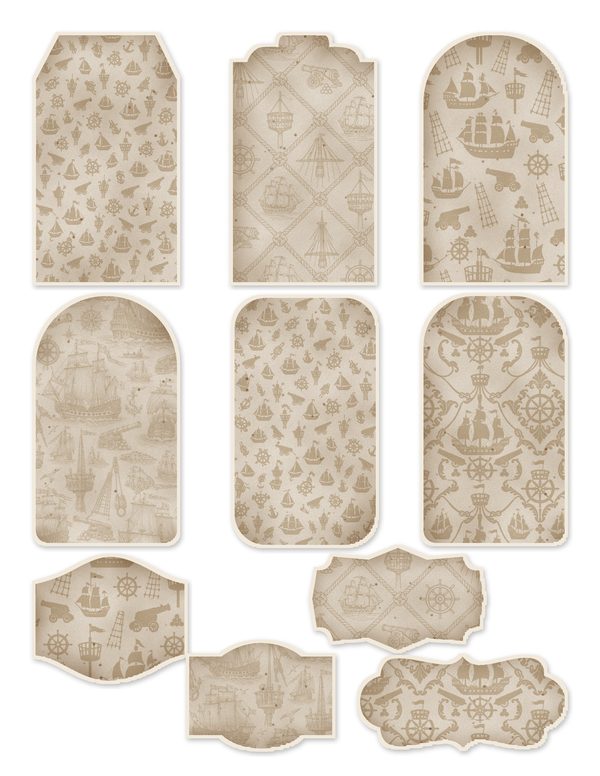Pirate Ship Junk Journal Kit: Digital Scrapbook Paper - Pirates and Privateers - Commercial Use — image 43