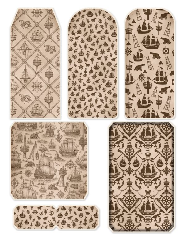 Pirate Ship Junk Journal Kit: Digital Scrapbook Paper - Pirates and Privateers - Commercial Use — image 44