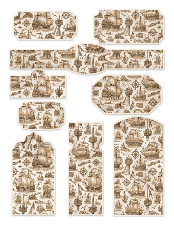 Pirate Ship Junk Journal Kit: Digital Scrapbook Paper - Pirates and Privateers - Commercial Use — image 47