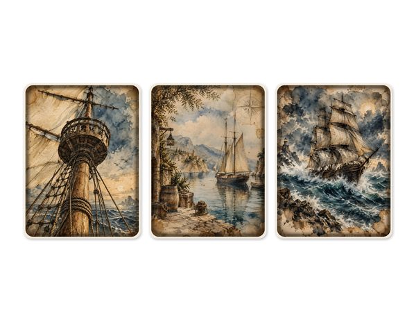 Pirate Ship Junk Journal Kit: Digital Scrapbook Paper - Pirates and Privateers - Commercial Use — image 50