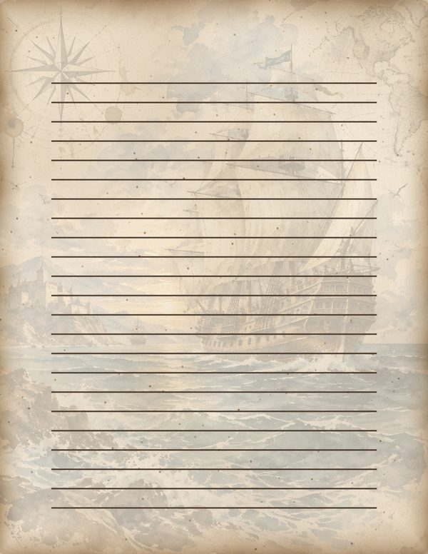 Pirate Ship Junk Journal Kit: Digital Scrapbook Paper - Pirates and Privateers - Commercial Use — image 54
