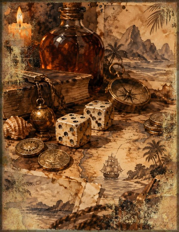 Pirate Tavern Junk Journal Kit: Digital Scrapbook Paper - Pirates and Privateers - Commercial Use — image 3