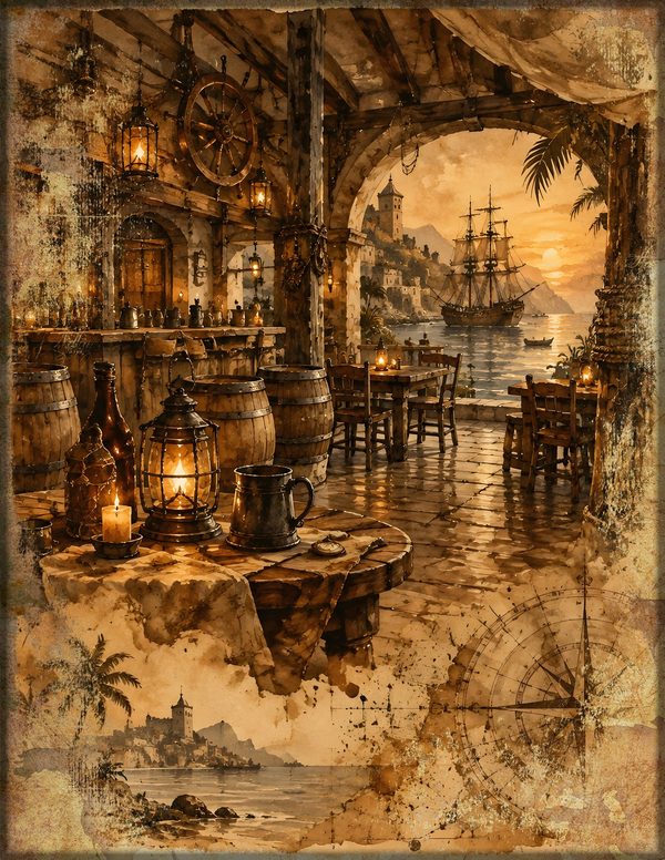 Pirate Tavern Junk Journal Kit: Digital Scrapbook Paper - Pirates and Privateers - Commercial Use — image 5
