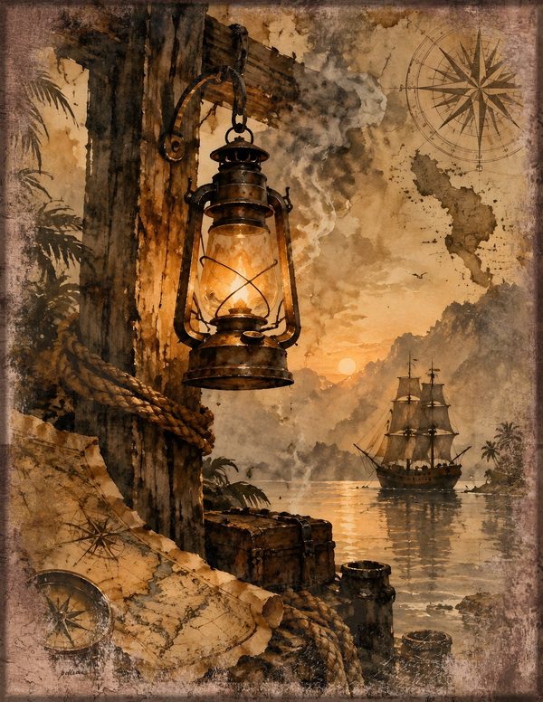 Pirate Tavern Junk Journal Kit: Digital Scrapbook Paper - Pirates and Privateers - Commercial Use — image 6