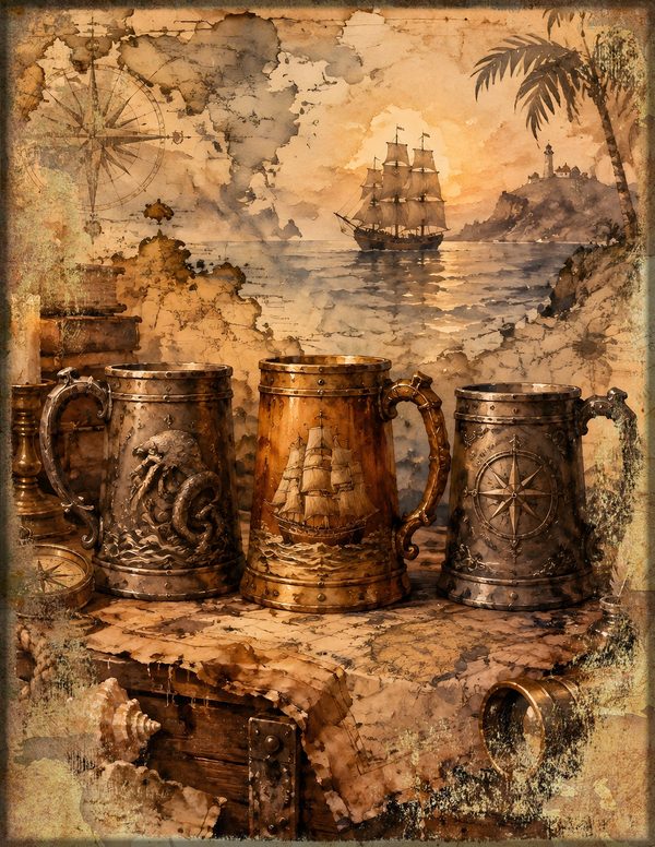 Pirate Tavern Junk Journal Kit: Digital Scrapbook Paper - Pirates and Privateers - Commercial Use — image 7