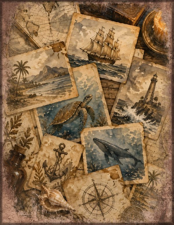 Pirate Tavern Junk Journal Kit: Digital Scrapbook Paper - Pirates and Privateers - Commercial Use — image 10
