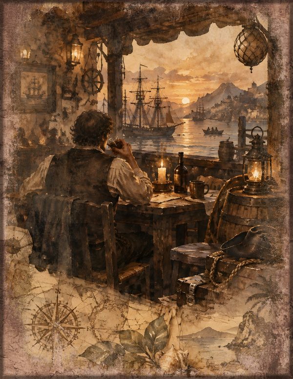 Pirate Tavern Junk Journal Kit: Digital Scrapbook Paper - Pirates and Privateers - Commercial Use — image 14
