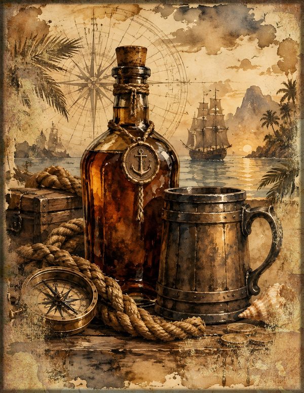 Pirate Tavern Junk Journal Kit: Digital Scrapbook Paper - Pirates and Privateers - Commercial Use — image 15