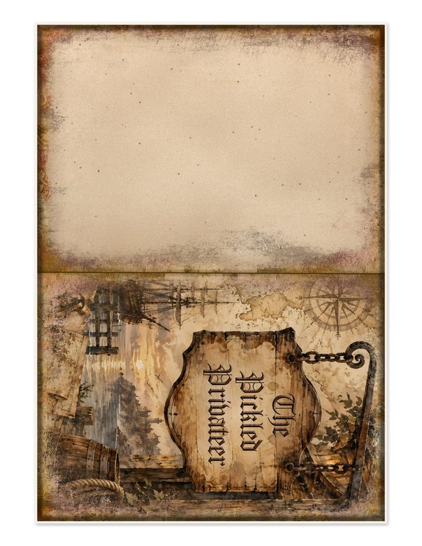 Pirate Tavern Junk Journal Kit: Digital Scrapbook Paper - Pirates and Privateers - Commercial Use — image 29