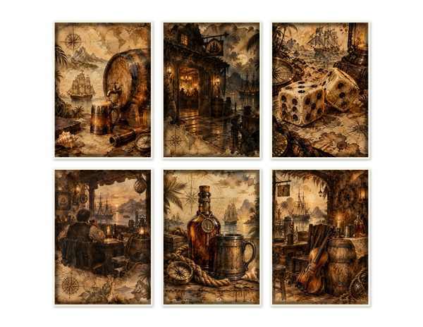 Pirate Tavern Junk Journal Kit: Digital Scrapbook Paper - Pirates and Privateers - Commercial Use — image 48