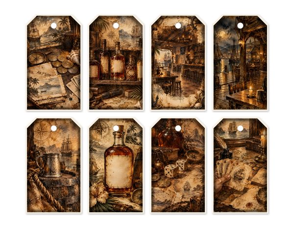 Pirate Tavern Junk Journal Kit: Digital Scrapbook Paper - Pirates and Privateers - Commercial Use — image 49