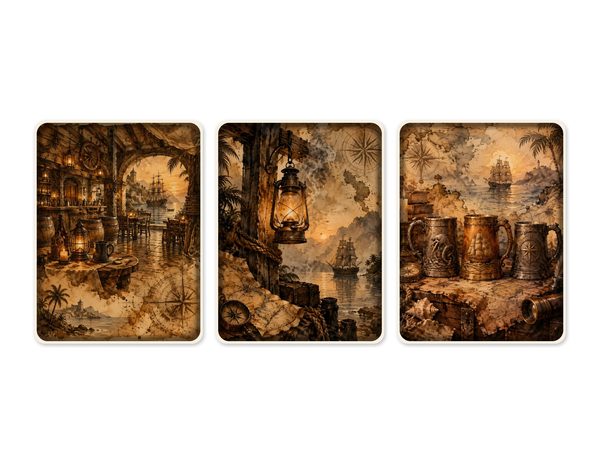 Pirate Tavern Junk Journal Kit: Digital Scrapbook Paper - Pirates and Privateers - Commercial Use — image 50
