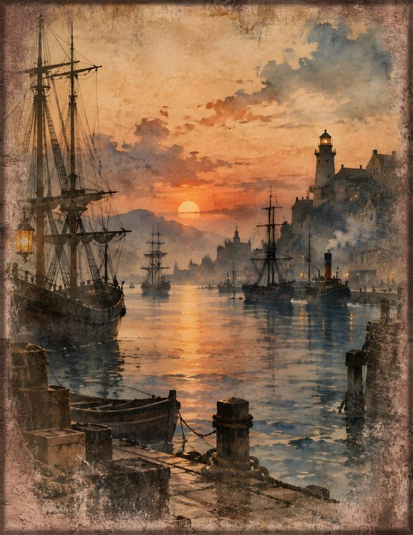 Ports and Harbors Junk Journal Kit: Scrapbook Paper - Pirates and Privateers - Commercial Use — image 4