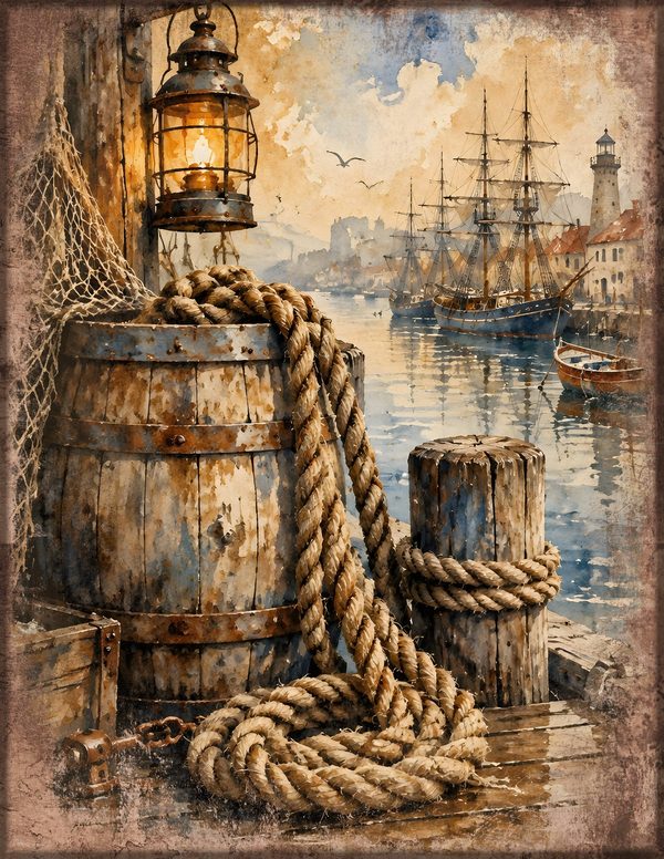 Ports and Harbors Junk Journal Kit: Scrapbook Paper - Pirates and Privateers - Commercial Use — image 6