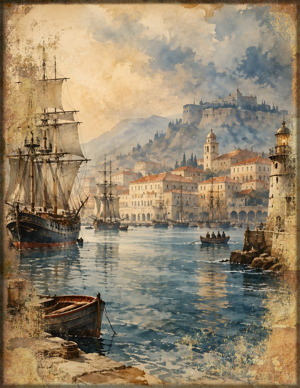 Ports and Harbors Junk Journal Kit: Scrapbook Paper - Pirates and Privateers - Commercial Use — image 7