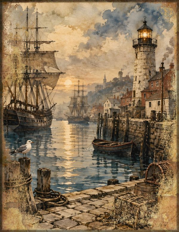 Ports and Harbors Junk Journal Kit: Scrapbook Paper - Pirates and Privateers - Commercial Use — image 13