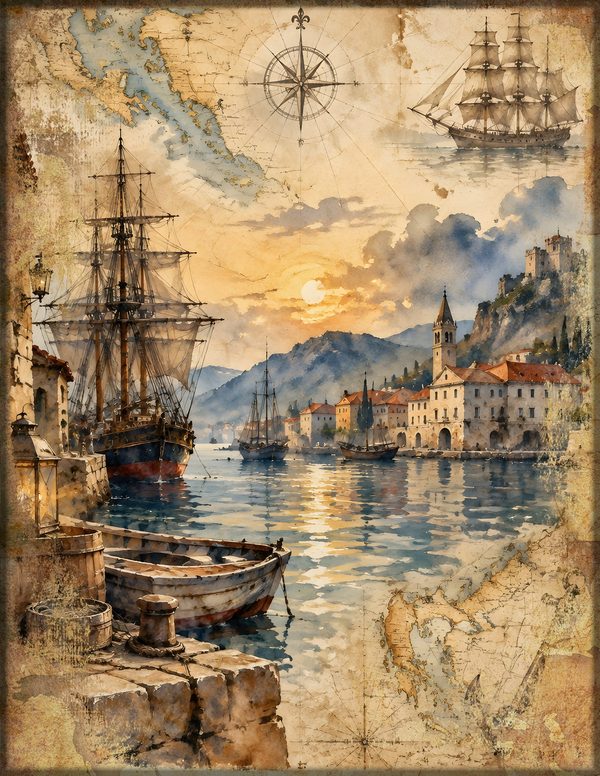 Ports and Harbors Junk Journal Kit: Scrapbook Paper - Pirates and Privateers - Commercial Use — image 15