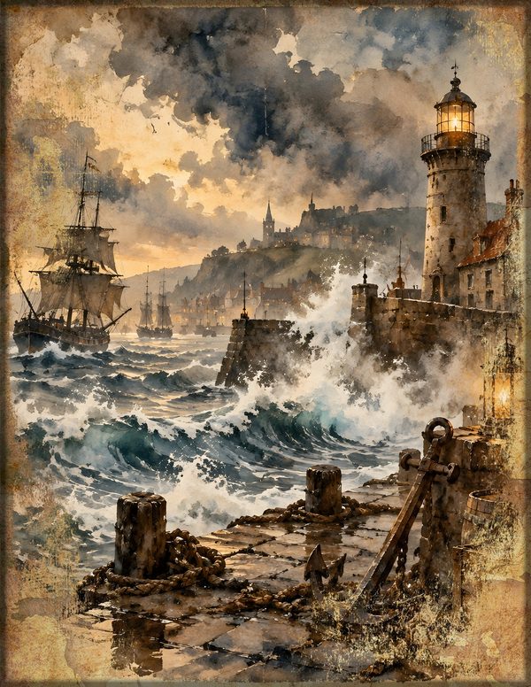 Ports and Harbors Junk Journal Kit: Scrapbook Paper - Pirates and Privateers - Commercial Use — image 17