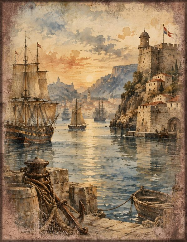 Ports and Harbors Junk Journal Kit: Scrapbook Paper - Pirates and Privateers - Commercial Use — image 20