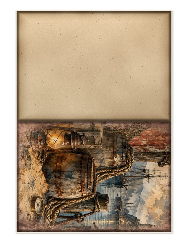 Ports and Harbors Junk Journal Kit: Scrapbook Paper - Pirates and Privateers - Commercial Use — image 22