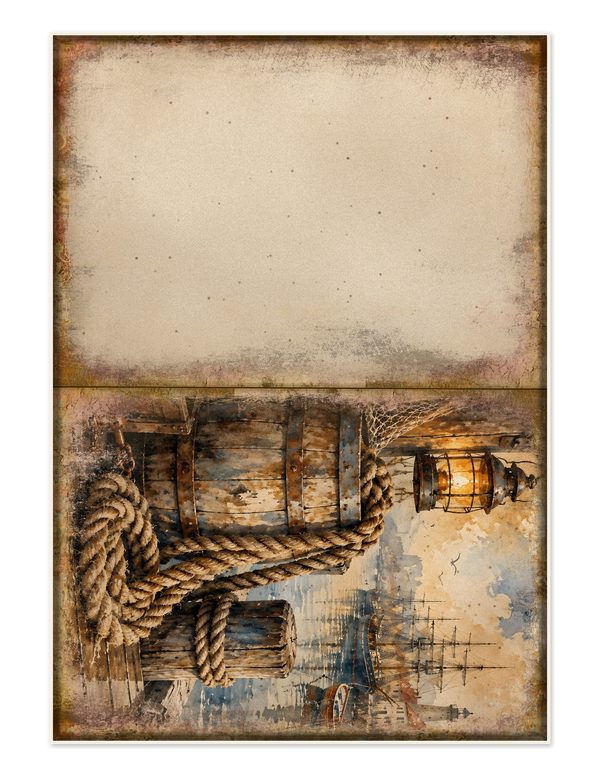 Ports and Harbors Junk Journal Kit: Scrapbook Paper - Pirates and Privateers - Commercial Use — image 26