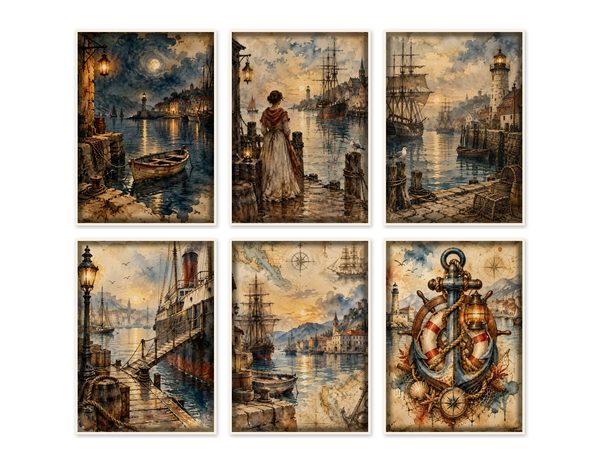 Ports and Harbors Junk Journal Kit: Scrapbook Paper - Pirates and Privateers - Commercial Use — image 48