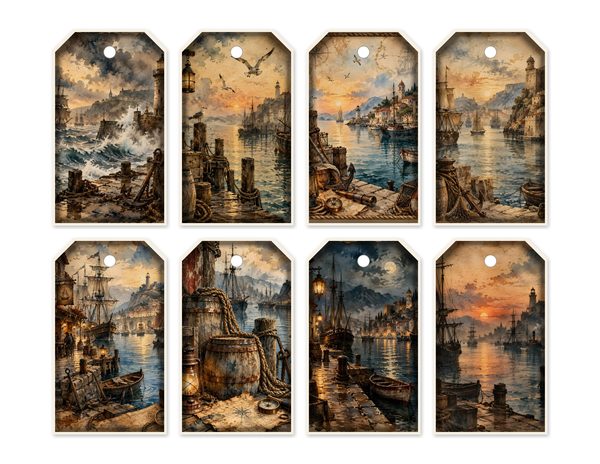 Ports and Harbors Junk Journal Kit: Scrapbook Paper - Pirates and Privateers - Commercial Use — image 49