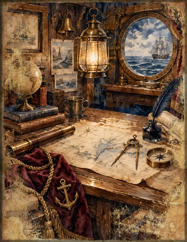Pirate Captain Junk Journal Kit: Digital Scrapbook Paper - Pirates and Privateers - Commercial Use — image 7