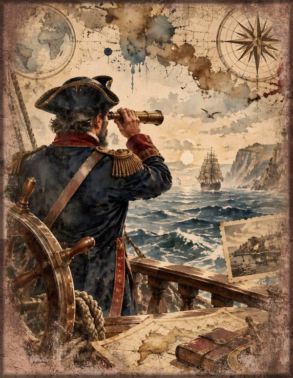 Pirate Captain Junk Journal Kit: Digital Scrapbook Paper - Pirates and Privateers - Commercial Use — image 8