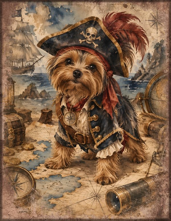 Pirate Captain Junk Journal Kit: Digital Scrapbook Paper - Pirates and Privateers - Commercial Use — image 14