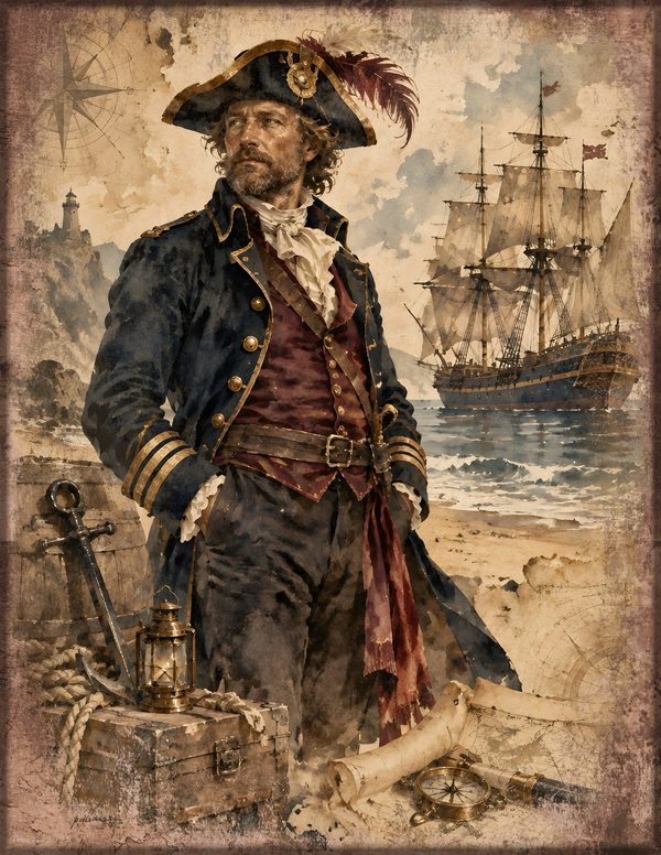 Pirate Captain Junk Journal Kit: Digital Scrapbook Paper - Pirates and Privateers - Commercial Use — image 20