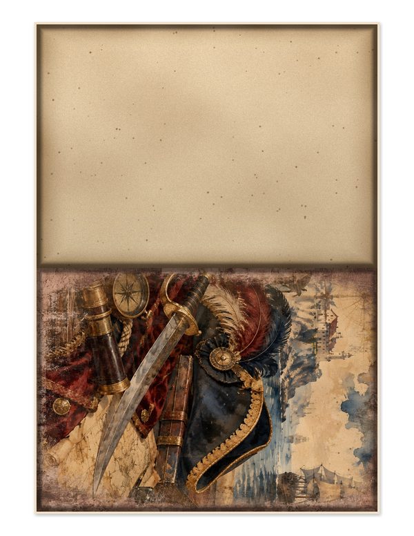 Pirate Captain Junk Journal Kit: Digital Scrapbook Paper - Pirates and Privateers - Commercial Use — image 22