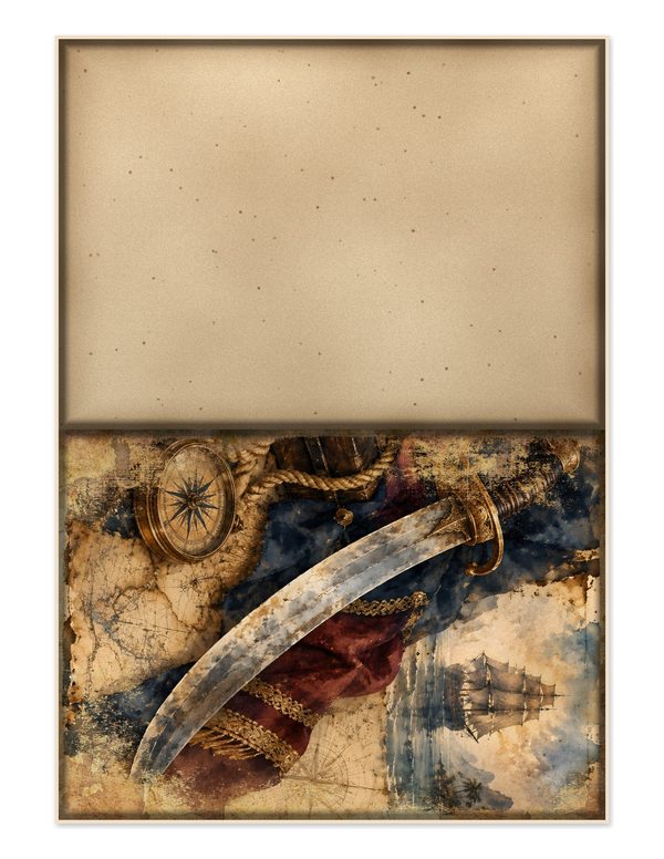 Pirate Captain Junk Journal Kit: Digital Scrapbook Paper - Pirates and Privateers - Commercial Use — image 25