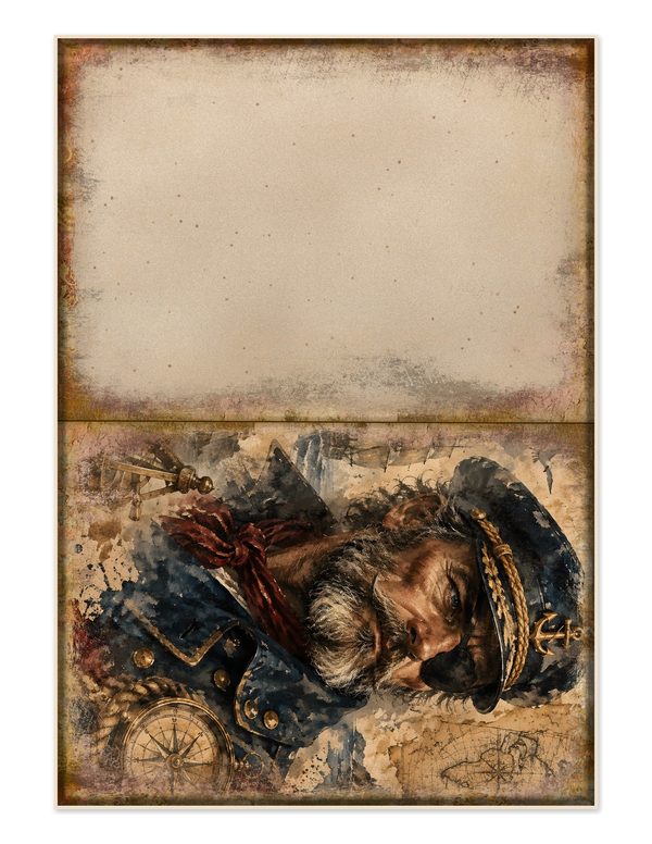Pirate Captain Junk Journal Kit: Digital Scrapbook Paper - Pirates and Privateers - Commercial Use — image 26