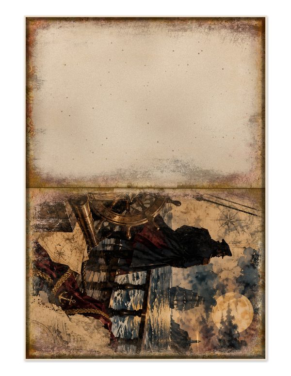 Pirate Captain Junk Journal Kit: Digital Scrapbook Paper - Pirates and Privateers - Commercial Use — image 30