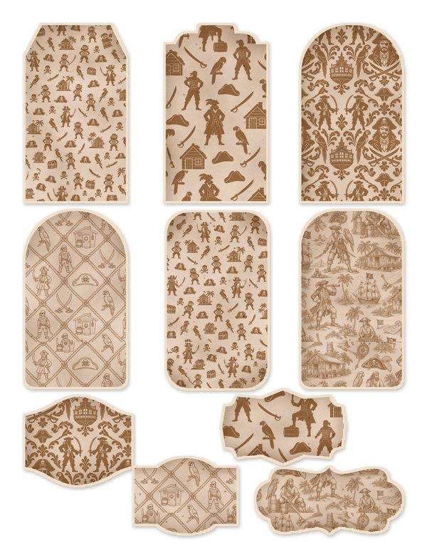 Pirate Captain Junk Journal Kit: Digital Scrapbook Paper - Pirates and Privateers - Commercial Use — image 43