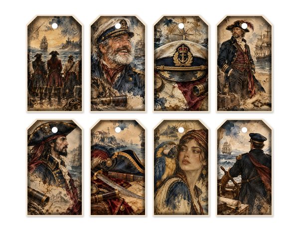 Pirate Captain Junk Journal Kit: Digital Scrapbook Paper - Pirates and Privateers - Commercial Use — image 49