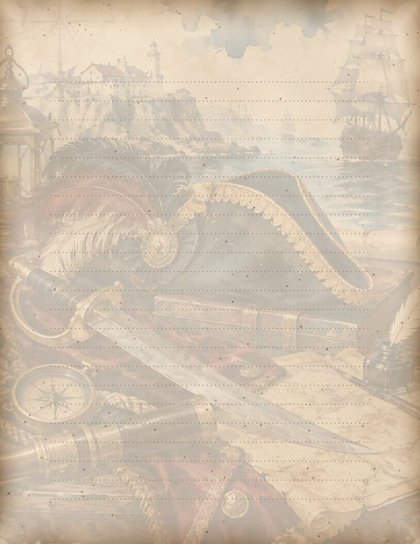 Pirate Captain Junk Journal Kit: Digital Scrapbook Paper - Pirates and Privateers - Commercial Use — image 55