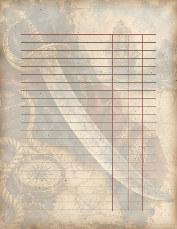 Pirate Captain Junk Journal Kit: Digital Scrapbook Paper - Pirates and Privateers - Commercial Use — image 58