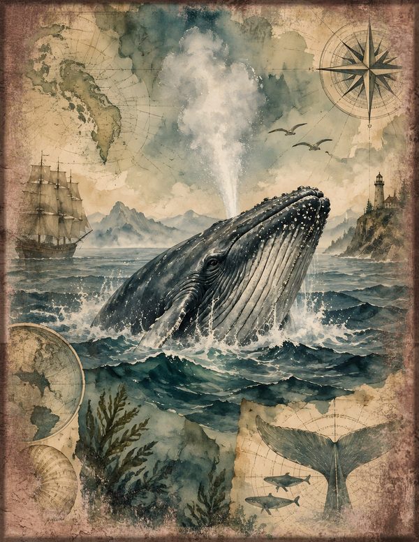 Sea Monsters Junk Journal Kit: Digital Scrapbook Paper - Pirates and Privateers - Commercial Use — image 8
