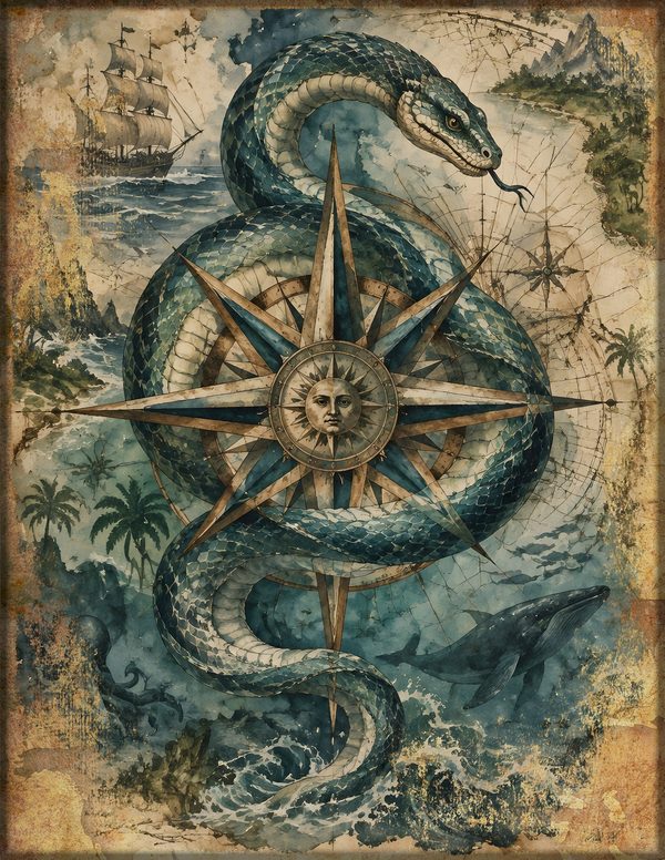 Sea Monsters Junk Journal Kit: Digital Scrapbook Paper - Pirates and Privateers - Commercial Use — image 11