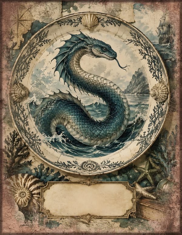 Sea Monsters Junk Journal Kit: Digital Scrapbook Paper - Pirates and Privateers - Commercial Use — image 20